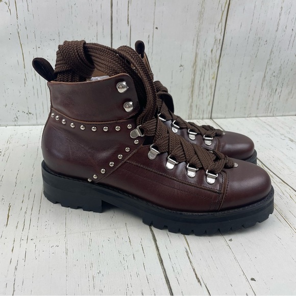 All Saints Leather Lace-Up Ankle‎ Boots Origin Portugal - Picture 1 of 16